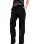Black Wide-Leg Relaxed Trousers