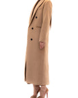 Classic Camel Double-Breasted Maxi Coat