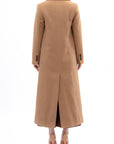 Classic Camel Double-Breasted Maxi Coat