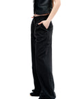 Black Wide-Leg Relaxed Trousers