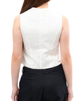 Ivory Tailored Button-Up Vest