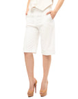 White Tailored Bermuda Shorts